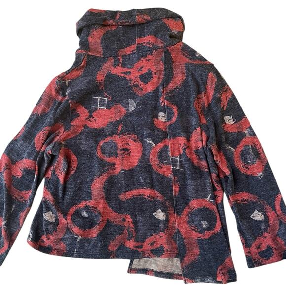 Shana Top Tunic Cowl Neck XXL Asymmetric Boho Artsy Lagenlook Multicolor - Picture 3 of 9